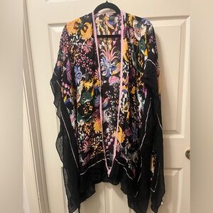 Modena Women’s Floral Kimono/bathing Suit Cover Up with Vibrant Colors. O/S.